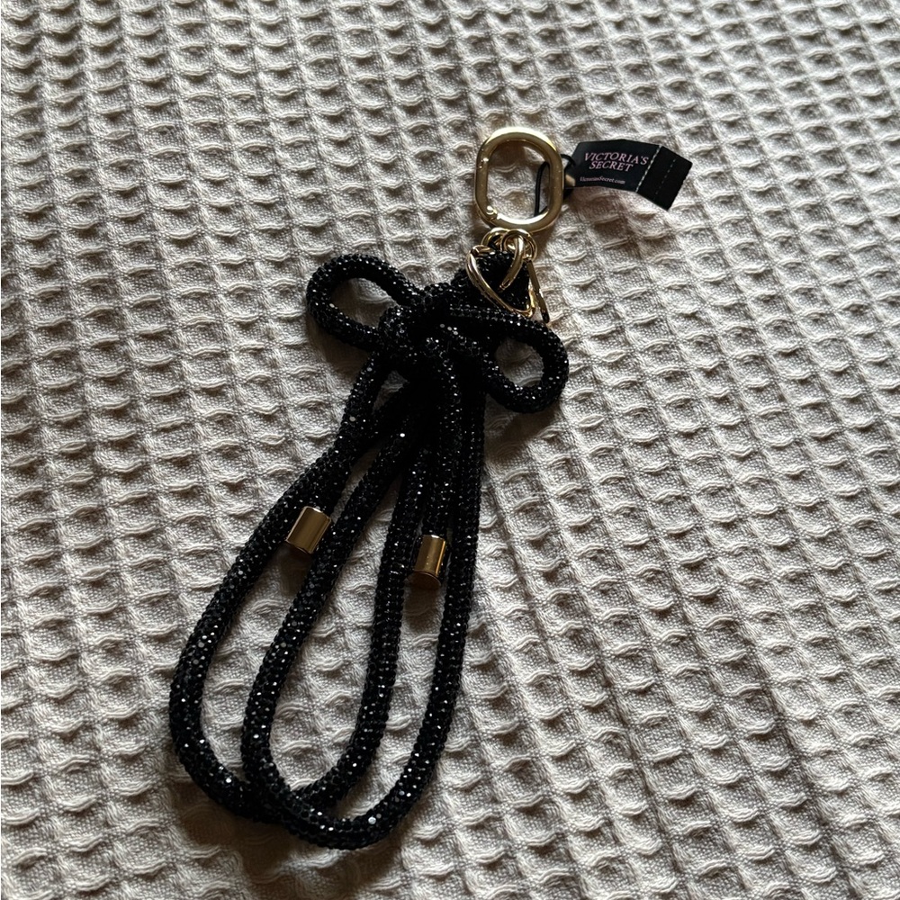 Victoria's Secret knotted shine wristlet bow strap keychain